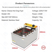 Friteuse électrique commerciale pour hot-dogs au fromage, machine à corndogs coréens, friteuse à mozzarella, friteuse à corn-dogs, friteuse profonde avec une profondeur de 20 cm
