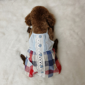 Spring/Summer Pet Apparel <strong>for</strong> Small Dogs, Lace Plaid Suspender Skirt, Cute Princess Suspender Pets <strong>Dress</strong> - Product Image 4