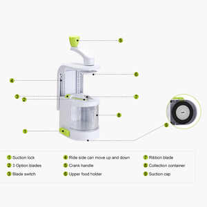 Rau xoắn ốc <span class=keywords><strong>Slicer</strong></span> 4 lưỡi Rau spiralizer cầm tay xoắn ốc cắt - Product Image 4