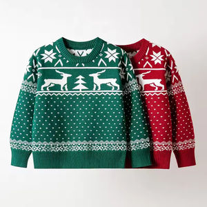 เสื้อกันหนาวเด็ก แบรนด์ Ins Boutique สำหรับฤดูใบไม้ร่วงและฤดูหนาว แขนยาว ผ้าฝ้ายถักลายการ์ตูน สำหรับเด็ก  ลายคริสต์มาส - Product Image 1