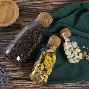 JM-<span class=keywords><strong>Set</strong></span> bestehend aus 3 hoch-borosilikat-Speicherglasbehältern Kanistergläser mit Ballkorkel-Holzdeckel für Kaffee Tee Gewürz Zucker - Product Image 3