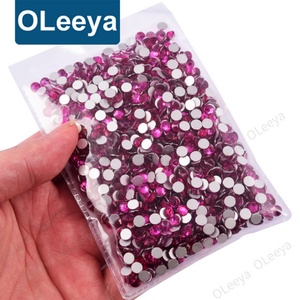 Oleeya Factory Wholesale 2028 Same Cut Factes Rose B Color Glass Non Hotfix Rhinestone Flat Back Rhinestones for Nail Art DIY - Product Image 1