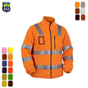 Wholesale Custom High Visibility Polyester Windproof Workwear Coverall Safety Reflective Softshell Work Jacket for Men - Product Image 4