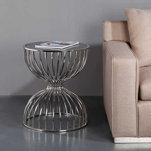 Hiện đại sang trọng vòng đen đá cẩm thạch đầu bảng bên với cơ sở kim loại độc đáo nhà phòng khách Bàn cà phê với thanh lịch đèn đồ nội thất - Product Image 3