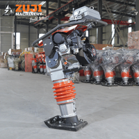 ZUJI HCD125 مدك اهتزازي يعمل بالبنزين بقوة 5.5 حصان، قوة ضغط 15 كيلو نيوتن، عمق 35 سم، عالي الكفاءة لسد الخنادق الضيقة وترحيل التربة على الطرق