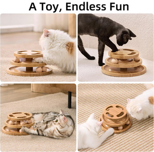 Tour interactive <span class=keywords><strong>en</strong></span> <span class=keywords><strong>bois</strong></span> artisanale - Puzzle <span class=keywords><strong>en</strong></span> <span class=keywords><strong>bois</strong></span> décoratif pour chat avec boules tournantes - Product Image 6