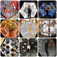 Nouveauté de fête décoration hexagone RVB 3D infini miroir photomaton LED lumière de piste de danse de mariage