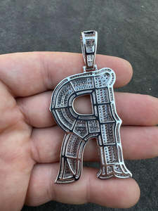 Colgantes de Moissanita Personalizados con Letras de Hip Hop, de Plata de Ley, Unisex, Joyería de Fiesta de Moda, Estilo Clásico Lujoso, Venta al por Mayor - Product Image 2