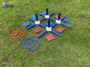 2 IN 1 RING TOSS BEAN BAG TIC TAC TOE GAME PORTABLE EASY GAME FOR KIDS AND OUTDOOR ACTIVITIES