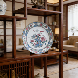 Piatto Decorativo Vintage in Ceramica con Uccelli e Peonie, Piatto da Parete Floreale Famille Rose, Decorazione Murale Moderna, Regalo Unico per le Feste - Product Image 5