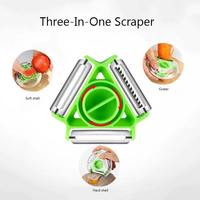 Hot Sale 3-In-1 Roestvrijstalen Roterende Groente & Fruitschiller Multifunctioneel Magisch Trio Met Drievoudige Bladen