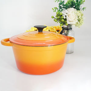 <span class=keywords><strong>Cocotte</strong></span> <span class=keywords><strong>en</strong></span> <span class=keywords><strong>fonte</strong></span> émaillée, design vintage, écologique, pour le camping, compatible <span class=keywords><strong>gaz</strong></span> et induction - Product Image 2