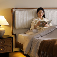 Eschenholz Hochbett mit Stauraum, Schlafzimmer, Hochwertig, Elegant, Neuer Mittelalterlicher Stil, Stoffbezug, Anpassbares Bett