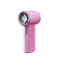 Mini ventilateur de poche portable à diamants, rechargeable par USB, compact, pour extérieur, avec affichage numérique, 199 vitesses