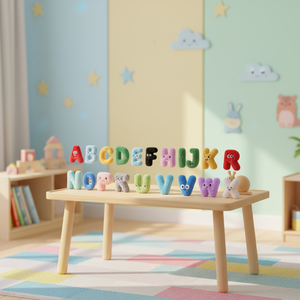 ตุ๊กตาอักษรภาษาอังกฤษน่ารักตลกนุ่มนิ่ม 26 แบบ ของเล่นเสริมพัฒนาการเด็ก บรรจุใยฝ้าย PP บุด้วยผ้าตาข่าย ให้ความอบอุ่น - Product Image 6