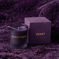 Pot en verre givré violet de 10 oz, unique, avec bec verseur, pour bougies parfumées, directement de l'usine
