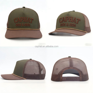 Casquettes de baseball et de camionneur unisexes bicolores imperméables à 5 panneaux avec logo brodé 3D en maille <span class=keywords><strong>camouflage</strong></span> pour la chasse et le sport, personnalisables avec corde, vente en gros - Product Image 2