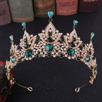 Couronne de reine RS229 pour mariage, bal de promo, anniversaire, accessoires de tête pour femmes, en strass et cristal, plaqué or, argent/or