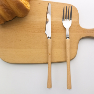 Chất Lượng Cao Bằng Gỗ Xử Lý Nĩa Và Dao Đặt 6 PC/12 PC Thép Không Gỉ Flatware Sereco-Thân Thiện Với Máy Rửa Chén An Toàn - Product Image 2