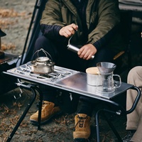 Meubles d'extérieur en acier modernes, table pliante multifonctionnelle et polyvalente pour le camping, portable, fabriqué en Chine
