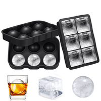Bac à glaçons en silicone en forme de boule pour boisson, whisky, 6 cavités