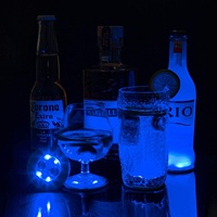 Sous-verres LED RGB personnalisables 4 pièces pour bar, accessoires lumineux pour plateaux à cocktails et jeux de beer pong