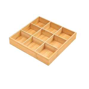 Plateau de service en bambou avec couvercle et compartiments, idéal pour les collations, les noix, les bonbons, les légumes, pour la maison, la cuisine, le salon - Product Image 1