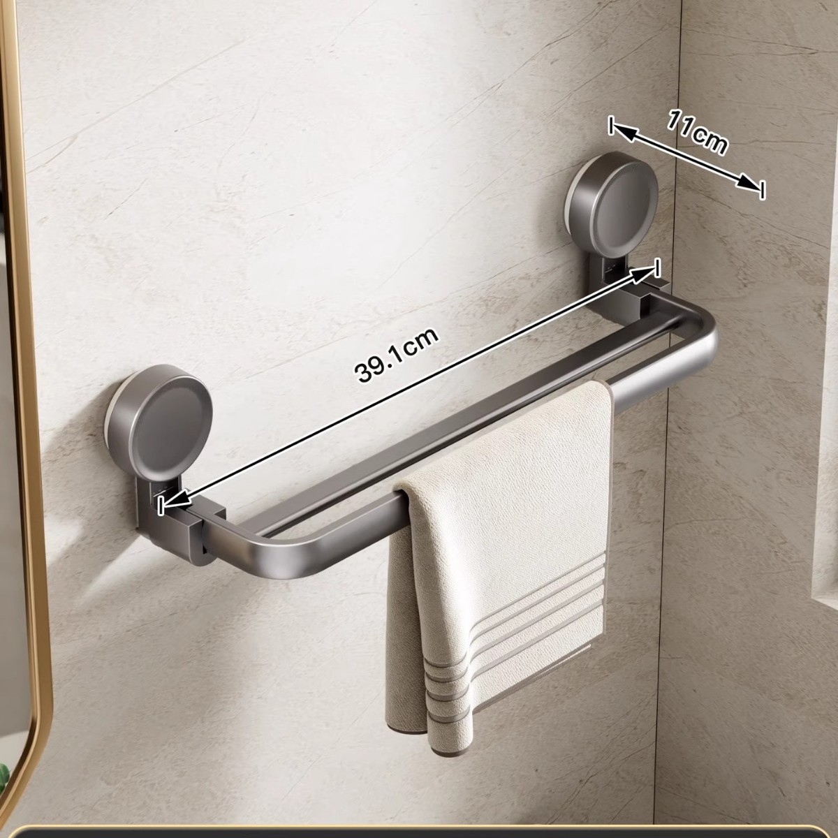 Serviette à ventouse Double tige 40cm