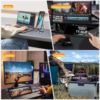 Nuevo Monitor Táctil Pequeño de 8.8 Pulgadas 1920x480, Panel Sensor de Barra Estirada, Pantalla LCD IPS con Sensor de Temperatura, Mini Pantalla USB Negra para