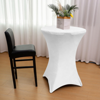 Housses de table cocktail en velours Forcheer, nappes de table cocktail ajustées en spandex extensible à coins carrés, nappes de table hautes