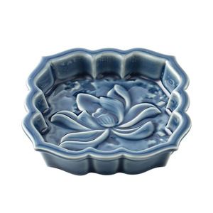 Plat à collation en céramique Wu Yi Tang en forme de lotus, petit plateau en porcelaine pour cérémonie du thé, décoration de la maison - Product Image 5