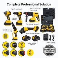 Ensemble d'outils électriques comprenant perceuse électrique, marteau perforateur, scie électrique, clé et sécateur, outils de travail du bois sans balais