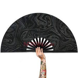 En Stock Réfléchissant Irisé Holographique Ondulation Pliant Clack Ventilateur à Main avec Sac de Ventilateur comme Rave Festivals Accessoires de Fête - Product Image 2