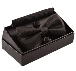 Set da uomo con papillon, fazzoletto e gemelli in colori vivaci per feste - Product Image 2