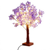 Lila Künstlicher Kirschblütenbaum Licht LED Tisch-Blumenlampe Warmes Licht Heimdekoration