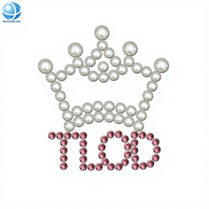 Corona TLOD Sorority rosa strass spilla bianco perla Top da <span class=keywords><strong>donna</strong></span> spille da <span class=keywords><strong>donna</strong></span> per regali sociali - Product Image 1