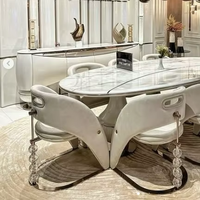 Chaise de salle à manger de luxe italienne légère et design Chaise de villa de luxe haut de gamme Chaise de salle à manger moderne avec sol plat et mobilier personnalisé