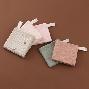 Serviette de bébé en coton biologique, 5 pièces, tissu de visage en mousseline, mouchoir, serviette à capuche, salive doux, bavoir, cadeau pour nouveau-né - Product Image 4