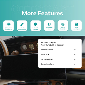 Ottocast xe 11.4 inch 4K cảm ứng không dây Carplay và Android Màn hình tự động cho trong xe ô tô phương tiện truyền thông hộp - Product Image 4