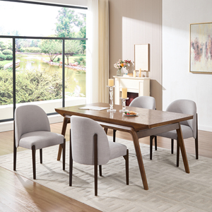 Wooden <b>Dining</b> <b>Chairs</b> Set 2 Eco-Friendly Convertible Transitional Modern Fabric Upholstered <b>Dining</b> Room <b>Chair</b> for Hotel Apartment - Product Image 1
