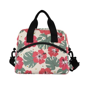 Sac isotherme pour déjeuner personnalisé avec imprimé floral hawaïen, en polyester réutilisable, 15 L, pour hommes, pique-nique, voyage - Product Image 2