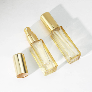 10ml 15ml New Design Square Shaped Aluminum Pump Press <b>Bottle</b> Gold Color Cosmetic <b>Empty</b> Perfume <b>Spray</b> Glass <b>Bottles</b> - Product Image 4