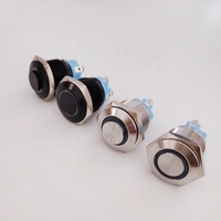 Sakelar Tombol Tekan LED Metal 16mm Momentary 1NO (On) Off