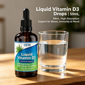 <strong>Liquid</strong> <strong>Vitamin</strong> D3 Drops 400 IU Per 4 Drops Structural Support 2 Fl oz 59 mL Dietary Supplement - Product Image 2