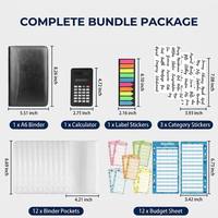 Lot de carnets-agendas A6 à fermeture éclair avec 12 enveloppes pour espèces et feuilles de budget – Ensemble de papeterie haut de gamme