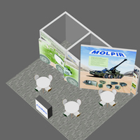 Aménagement de stand d'exposition avec espace de rangement TIANLANG, stand modulaire avec boîte lumineuse SEG pour les exposants commerciaux