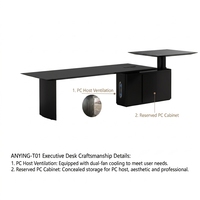 Bureau de direction moderne de luxe, réglable en hauteur électriquement, à montage sous comptoir, poste de travail minimaliste pour bureau, charge sans fil 15W