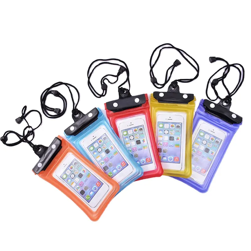 Custom Logo Waterproof Phone Bags Universal PVC Waterproof Pouch Cell Phone Dry Bag Waterproof Mobile Phone Bag With Lanyard