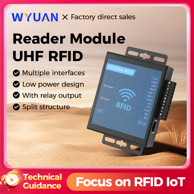 WYUAN UHF RFID Module Single Antenna Port Reader 865-868MHz 902-928MHz Development Kit with TCP/IP RS232/485 WG26/34 Interface