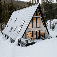 Petites maisons triangulaires modernes de haute qualité Kit préfabriqué Villa modulaire en acier léger Resort Hotel Triangle de luxe une maison à ossature